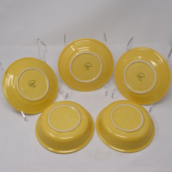 Homer Laughlin Fiestaware Yellow Bowl Plate Set of 5 Cottagecore Classic USA Eat - Picture 3 of 7